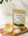 Panya Moringa Tea: soothing for the stomach and for bedtime, this pure Thai-grown moringa tea is anti-inflammatory & helps balance blood sugar and insulin.