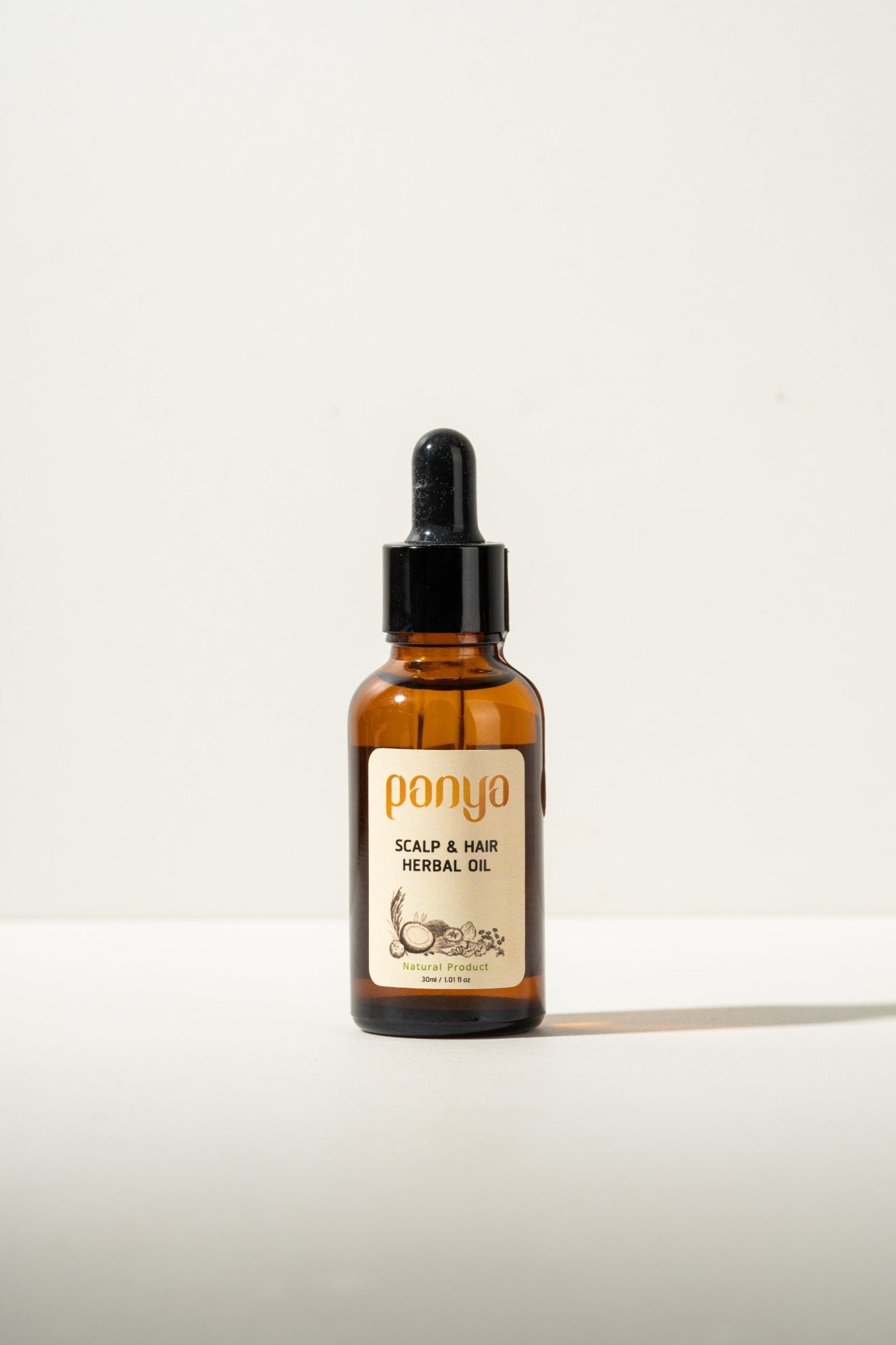 Panya Scalp &amp; Hair Herbal Serum: organic, with cold-extracted Thai Bergamot &amp; other essential Oils for hair growth, anti-dandruff and damage restoration. 